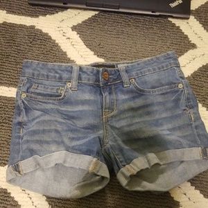 Light washed jean shorts